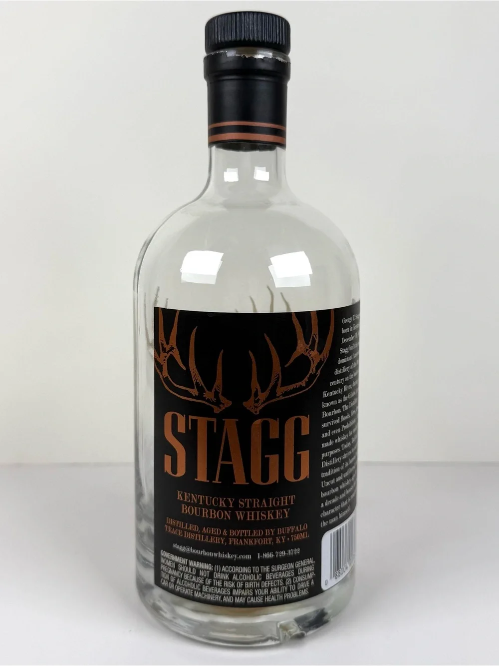 Stagg Jr Straight Bourbon Whiskey Empty Bottle & Cap 126.5 Proof Batch 25A